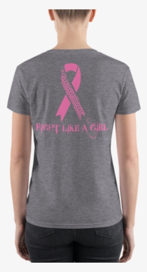 Fight Like A Girl Deep V-neck Tee - T-shirt #2776622