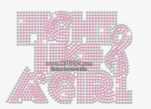 Fight Like A Girl & Pink Ribbon Hotfix Flatback Rhinestone - Hotfix #2777019