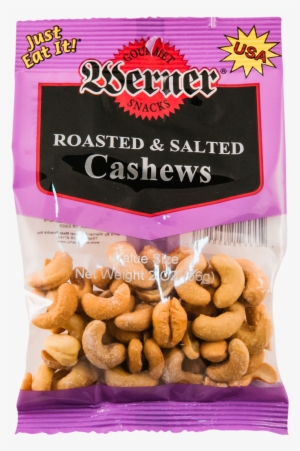 Cashews Roasted Salted 2oz Bag 6ct Case - Werner Beef Jerky, Peppered - 3 Oz #2778343