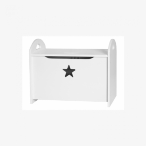 Kids Concept Toy Chest In White Star - White Wooden Toy Box Transparent #2778499