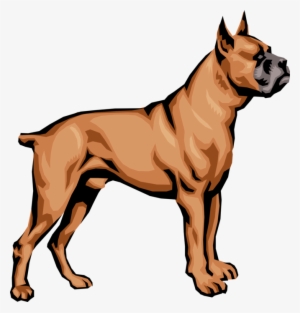 Vector Illustration Of Family Pet Brindle Boxer Dog - My Dog Has A Long Neck #2779030