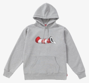 Seuss Cat In The Hat Hooded Sweatshirt - Supreme Box Logo Hoodie Png #2779098