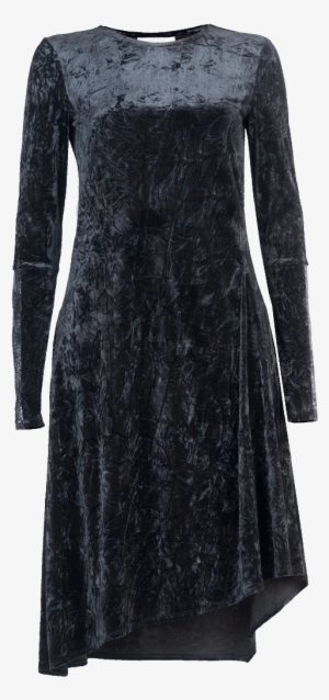 A-line Dress With Long Sleeves And Round Collar - Dress #2780387