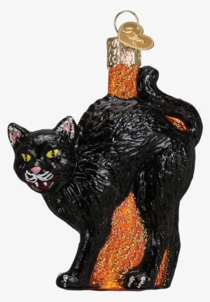 Glass Scaredy Cat Ornaments For Halloween - Old World Christmas Ornament - Scaredy Cat #2781309