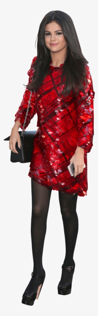 Free Png Selena Gomez In Red Dress And Black Pantyhose - Selena Gomez #2782249