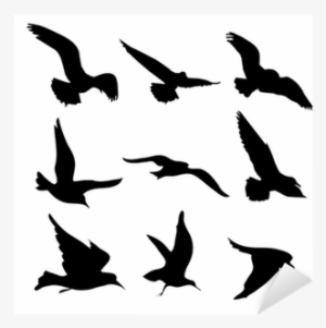 Flying Birds Silhouettes Illustration Sticker • Pixers® - Sagome Uccelli In Volo #2784680