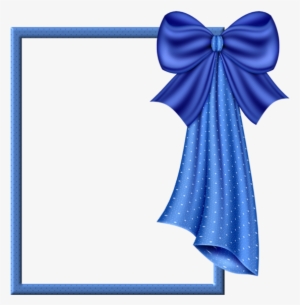 Blue Transparent Frame With Big Blue Bow - Beautiful Blue Borders And Frames #2784744