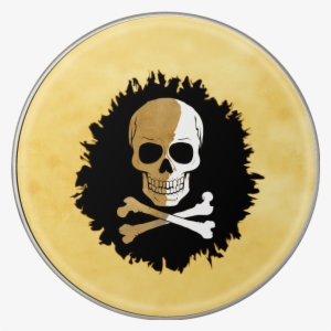 Ull & Crossbones Pirate Map Bass Drum Head Decal - Tete De Mort Png #2784882