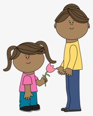 I Love You Mom Clipart Free Clipart Images - Girl Holding A Flower Clip Art #2784927