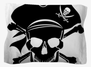 Pirate Skull Captain With Hat And Cross Bones Pillow - Pirate Skull And Crossbones Clipart #2785099