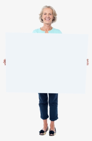 Old Women Holding Banner Png Image - Woman Holding Banner #2785729
