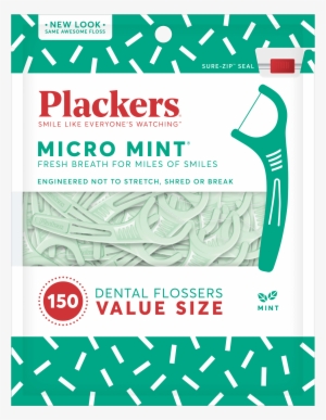 Plackers Micro Mint Dental Floss Picks, 150 Count - Plackers Floss Picks #2786737