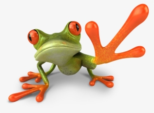 Frog Doing High Five - Green Orange Frog #2787785