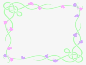 How To Set Use Pink Green Flower Border Clipart - Clip Art #2789418