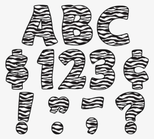 Tcr5375 Zebra Print Funtastic 4" Letters Uppercase - Letras De Animal Print #2789533