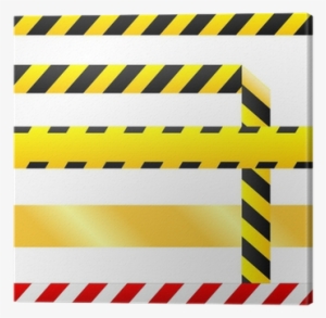Caution Tape And Warning Signs In Seamless Vector Canvas - Hazard Tape Vector #2789562