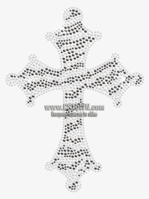 Zebra Print Cross Hot-fix Stone Design For Clothing - Cross-stitch #2789633