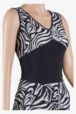 V-neckline Zebra Print Blouse - Blouse #2789655