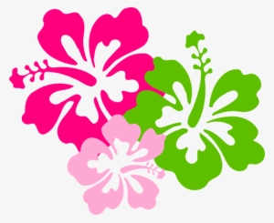 Hibiscus Pink Green Clip Art At Clker - Pink And Green Flower #2791396
