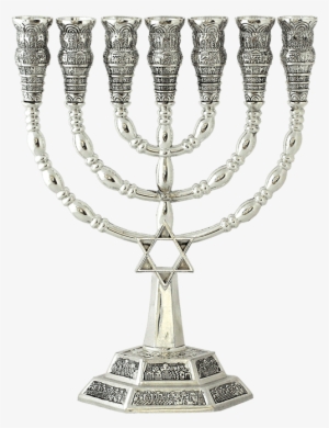 Lovely Menorah With Star Of David At The Base Of Its - Star Of David #2792612
