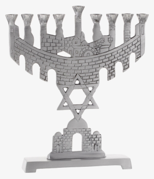 Jerusalem On Star Of David Menorah - Hanukkah #2792633