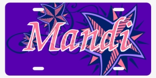Purple Stars License Plate - Graphic Design #2793414