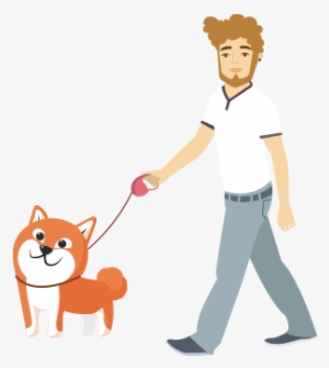 Guy Walking Dog - Walking Dog Cartoon Png #2793651