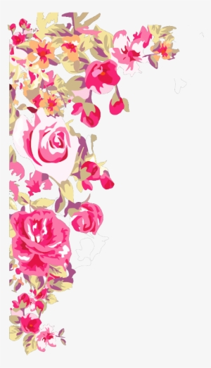 Mq Pink Roses Rose Border Borders - Border Design Corner Flower #2793802