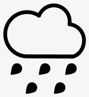 Rain Weather Symbol Of Outlined Cloud With Falling - Rain #2795720