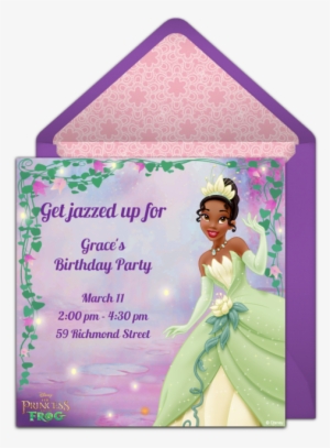 Princess And The Frog Online Invitation - Postcard Thank You Tiana-enchanted #2796846
