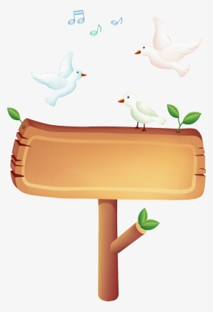 Wooden Signboard With Standing White Pigeons - De Pombas Brancas Com Fundo Transparente #2797194