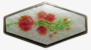 Sterling And Enamel Pin With Hexagon Shape And Red - Hexagon #2797417