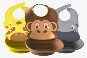 Magnebib™ Safari Animals - Monkey Baby Bib #2799107