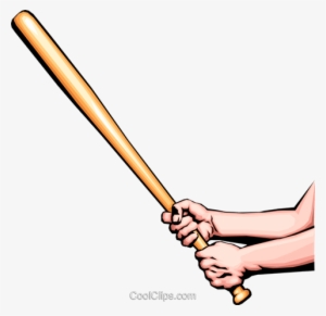 Hand With Baseball Bat Royalty Free Vector Clip Art - Hands Holding Baseball Bat #2799918