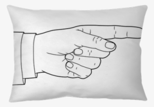Vector Hand Sign With Pointing Finger - Cushion #281411