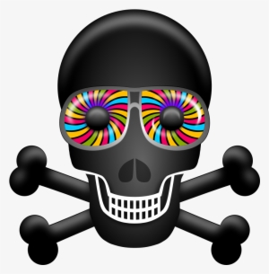 Skull And Crossbone Clipart - Psychedelic Clipart #282024
