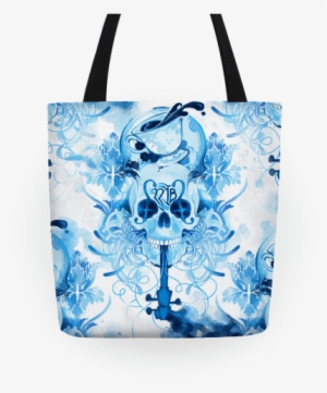 221b Sherlock Skull Watercolor Tote Tote - Sherlock Tattoos Bbc #282643