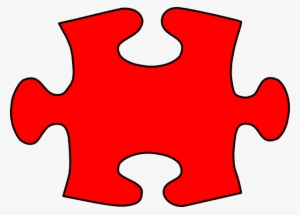 Red Jigsaw Puzzle Piece Large Clip Art - Small Puzzle Piece Clipart #282802