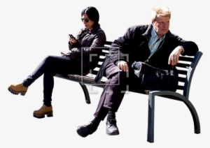 Just Two People Sitting - People Sitting On Bench Png #283063