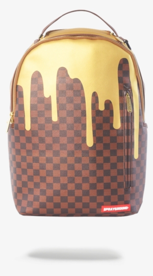 Sprayground Gold Checker Drips Backpack - Sprayground Backpacks Louis Vuitton #283295