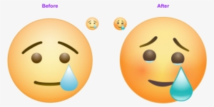 A Before And After Comparison Of The Happy-crying Emoji - Face With Tears Of Joy Emoji #283938