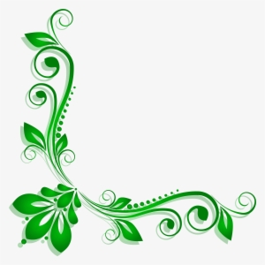 Clipart Leaf File - Green Flower Border Png #284543