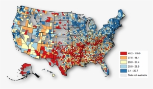 United States Map Of Counties Depicting Teen Birth - Teen Pregnancy Map Usa #284793