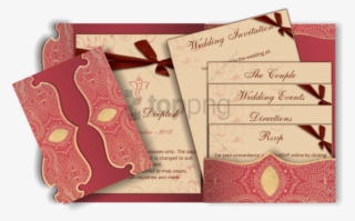 Suitable For Hindu, Muslim, Sikh & Other Religious - Indian Wedding Invitation Peach #285367