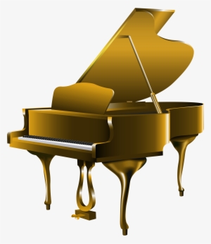 Piano Clipart Gold - Gold Piano Png #286160