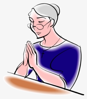 Old Woman Praying - Old Woman Praying Clipart #287402