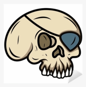 Cartoon Eye Patched Skull - Illustration #288417