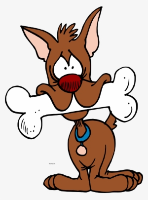 Cartoon Dog Bone In Mouth Clipart Png - Cartoon Dog And Bone #288664
