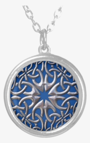 Celtic Medallion Round Pendant Necklace - Small Silver Plated Charm Necklaces #289193