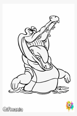 Clip Art Black And White Stock Crocodile Clipart Colouring - Tic Toc Croc Drawing #289581